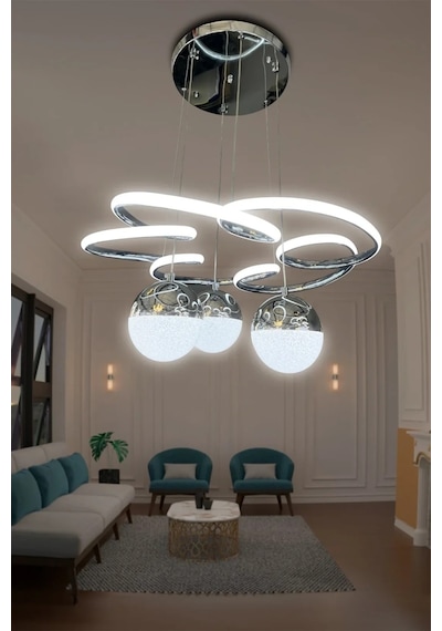 Florya 3 Top Modern Sarkıt Led Avize Çok Renkli