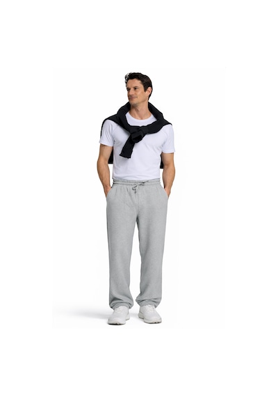 Tudors Erkek Gri Pamuklu Baggy Fit Rahat Kesim Beli Bağcıklı Yan Cepli Örme Eşofman Altı-42681