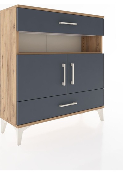 Arges Şifonyer 3 Raflı 2 Çekmeceli 2 Kapaklı 88x30x96 Çam-ant... Çam