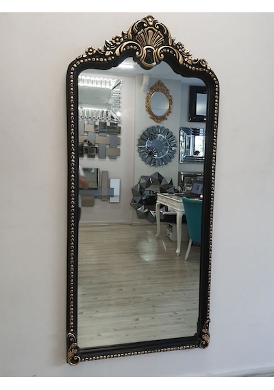 Ayna Denizi Princess Great Black Gold Model Siyah Altın Renk Dekoratif Boy Aynası