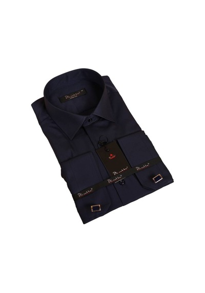 Dicotto Lacivert Dar Kesim Micro Kumaş Kol Düğmeli Slim Fit Erkek Gömlek - 201-12 001