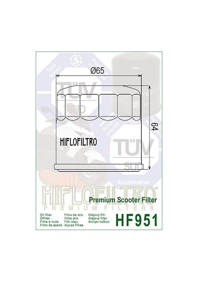 Hiflo Hf951 2018-2023 Honda Nss250 Forza 250 Uyumlu Yağ Filtresi