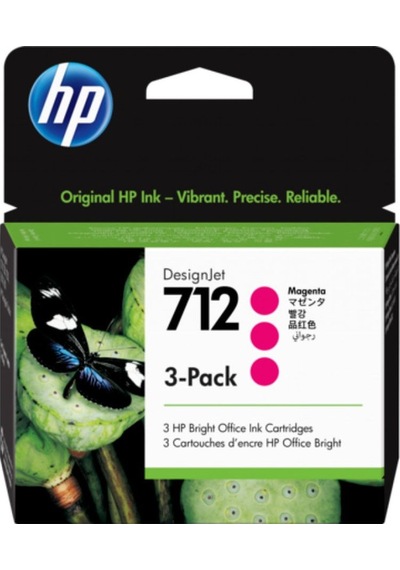 Hp 712 Magenta Kırmızı 29ml 3lü Paket Plotter Kartuşu 3ed78a / Hp