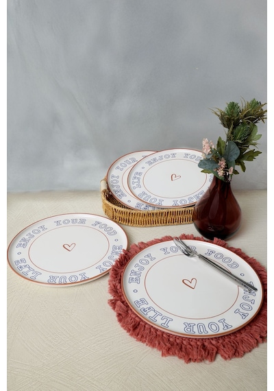 Keramika Enjoy Your Food Nordic Servis Tabağı 28 Cm 4 Adet 22973 Çok Renkli