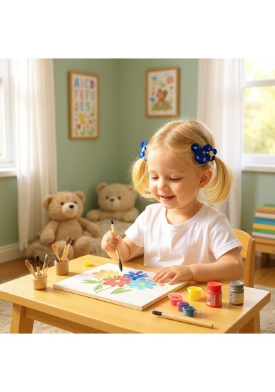 Minnie Kot Desenli Kız Çocuk Toka Mavi