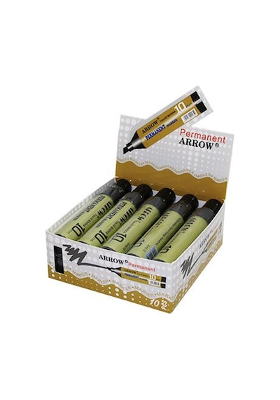 Arrow Permanent Marker Koli Kalemi 10mm Siyah Lux - 10'li Paket Diğer