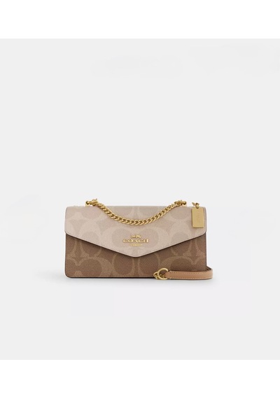 Coach Klare Envelope Crossbody Kadın Çanta Logolu Krem
