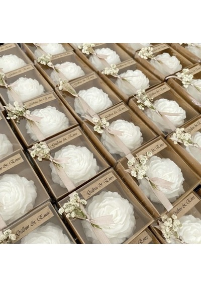 Bernami Mumluk Şamdanpinterest 15 Adet Kraft Kutuda Şakayık Hediyelik Mum, Nişan, Kına, Söz, Sünnet, Doğum Günü Diğer