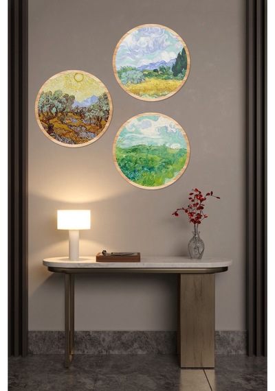 Notpa Van Gogh 3'lü Dekoratif Tablo Seti 33 Cm Çap 33 Cm 8692016028363