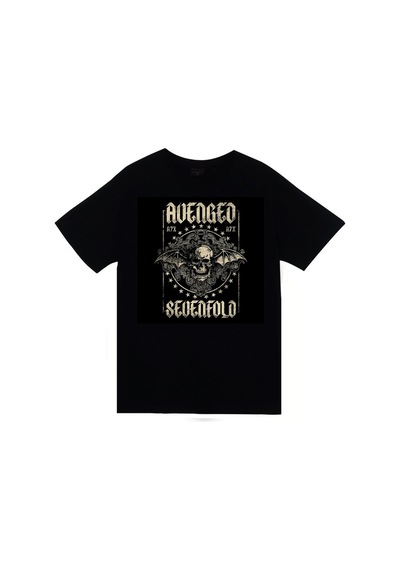 Stoned&Fame Avenged Sevenfold Baskılı Unisex %100 Pamuk Siyah T-shirt SIYAH