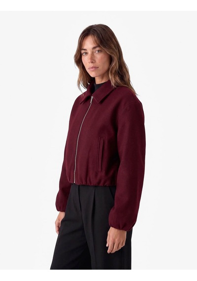 Koton Bomber Bordo Kadın Ceket 7wak10146ek