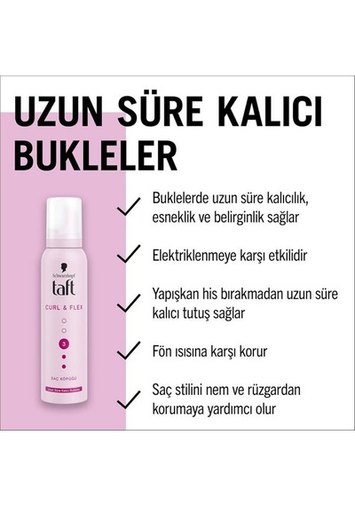 Taft Köpük Locken 3 Extra Güçlü Curl&flex 150ml.