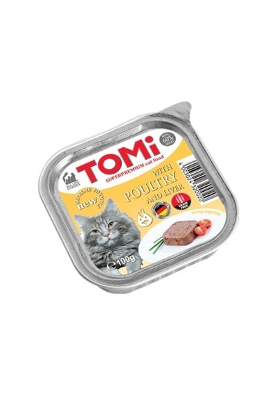 Tomi - 870 - Kedi Kümes Hayvanı Ve Ciğerli Alüminyum Yaş Mama - Csmo-tex - 100gr Pate