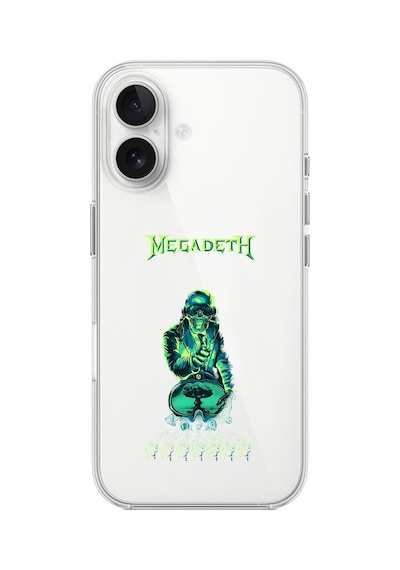 Apple Uyumlu iPhone 16 Şeffaf Kılıf Mega Death Tasarımlı