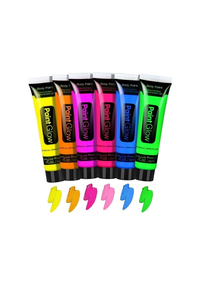 Karanlıkta Parlayan Neonlu Glow Parti Yüz Boyası 6 Renk - 6 Adet