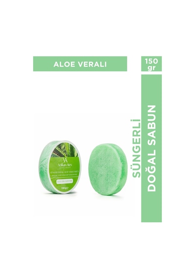 Volkan Ates Natural & Beauty Aloe Vera Süngerli Doğal Sabun 150 Gr