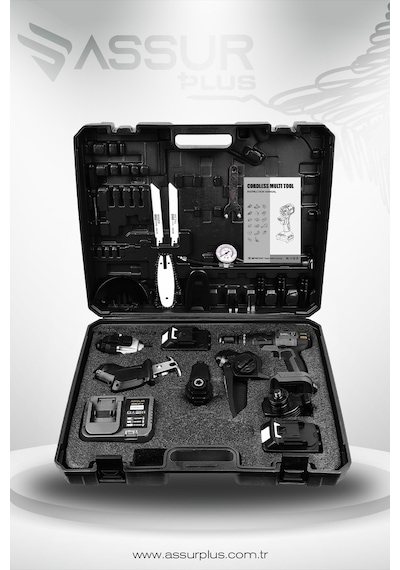 Assur ASR1032 21V Çift Akü 6 Başlıklı Set Siyah