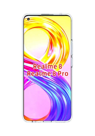 Rba Aksesuar Realme 8 Pro Kılıf Rba Süper Silikon Kapak - Renksiz Çok Renkli