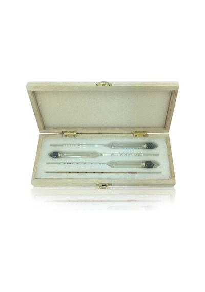 Aek-Tech 3'Lü Set Alkol-Metre 0-40-70-100 Ahşap  Kutulu