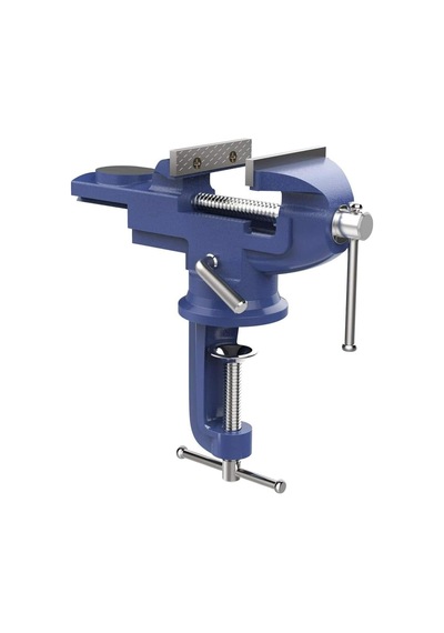 Alman 60 Mm Dönerli Örslü Özel Alaşımlı Paslanmaz Dövme Çelik Mini Masa Ve Tezgah Mengenesi Mavi