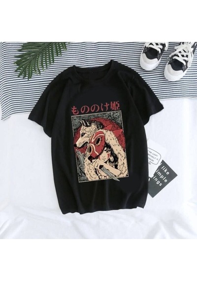 Noıssey Kırmızı Etiket Gala Unisex Totoro Stüdyo Ghibli Goth T-shirt Model76 17033 Siyah