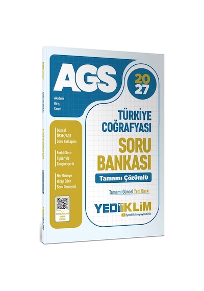 Yediiklim Yayınları 2027 Meb Ags Türkiye Coğrafyası Tamamı Çözümlü Soru Bankası