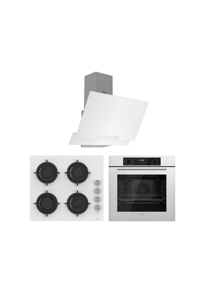 Ferre Flowart Lumora Pro QBL63CB-CS206-D064 3'lü Beyaz Ankastre Set