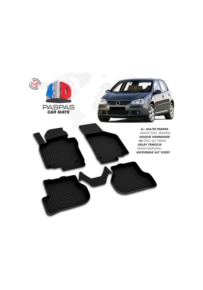 Vw Golf 5 4d Araca Özel Havuzlu Kauçuk Paspas 2004 Ve Üzeri