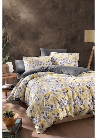 Mystory Home  Lastikli Çarşaflı Tek Kişilik Nevresim Takımı Lemon