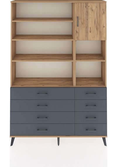 Arges Dolap 8 Raflı 8 Çekmeceli Tek Kapaklı 132x30x195 Çam-çam/antrasit Atlas Çam/antrasıt Arges Dolap 8 Raflı 8 Çekmeceli Tek Kapaklı 132x30x195 Çam-çam/antrasit Atlas Çam/antrasıt