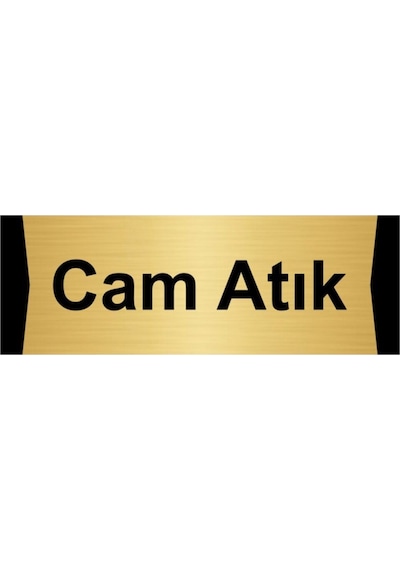 Cam Atık 10x20cm Altın Renk Metal Yönlendirme Levhası