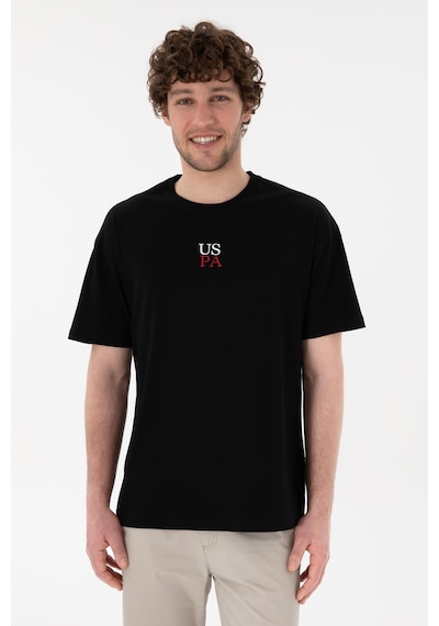 U.S. Polo Assn. Erkek Comfort Fit Bisiklet Yaka Siyah Tişört 50306450-VR046