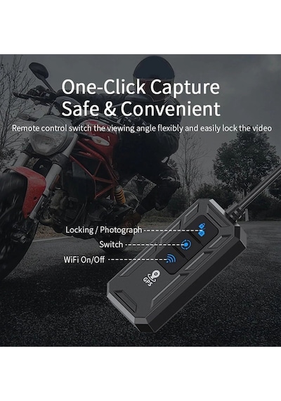 Motosiklet Kamerası Full Hd 1080p,150 Geniş Açı 3.0 Ekran Çift Ön Arka Kamera Wifi Destekli Gprs Öz Siyah