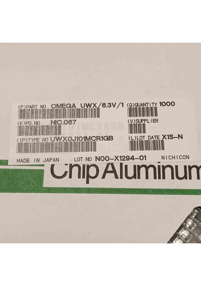 Uwx0j101mcr1gb 100mf 6.3v 6.3x5.4 Smd Kondansatör 150 Adet