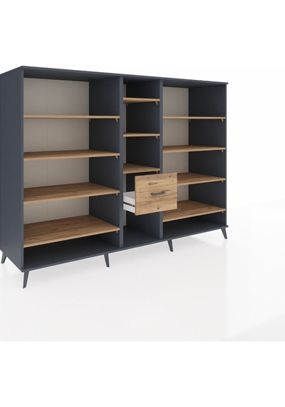 Kronos Dolap 11 Raflı 3 Çekmeceli 220x59x163 Antrasit-çam Antrasit-çam Kronos Dolap 11 Raflı 3 Çekmeceli 220x59x163 Antrasit-çam Antrasit-çam