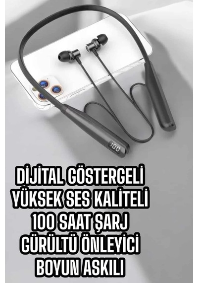 Dijital Batarya Göstergeli Bluetooth Özellikli Boyun Askılı Kulaklık Mh-hs2890-9477