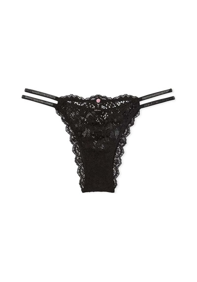 Victoria's Secret Twinkle Askılı Dantelli Brazilian Külot Siyah