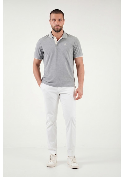 Buratti % 100 Pamuk Düğmeli Regular Fit Erkek Polo Yaka T Shirt 5902118 Gri Melanj