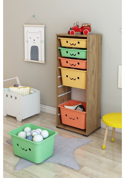 Kids 6 Sepetli Oyuncak Dolabı Oyuncak Box Oyuncak Saklama Kutusu Çam-rengarenk Gülücüklü Sepetli Kids 6 Sepetli Oyuncak Dolabı Oyuncak Box Oyuncak Saklama Kutusu Çam-rengarenk Gülücüklü Sepetli