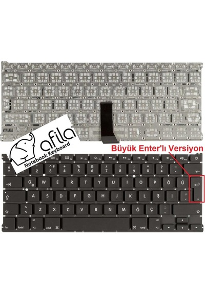 Macbook Uyumlu Air 13 A1369 A1466 2011/2015 Klavyesi Siyah Tr - B.enter / Kl0001