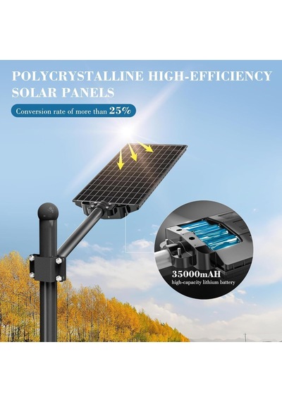 300w Solar Hareket Sensörlü Bahçe Aydınlatması 6 Led Panel Lamba, Güneş Enerjili, Kumandalı 3modlu