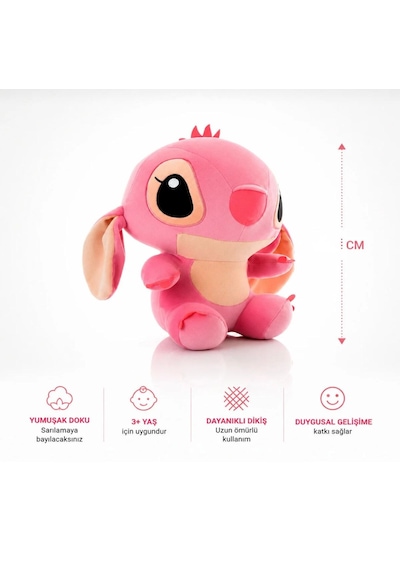 Stitch Peluş Oyuncak 30 Cm Yumuşak Hediyelik Sevimli Oyun Ve Uyku Arkadaşı Orta Boy Pembe