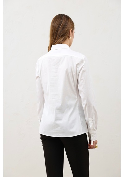 Antioch Basic Slim Fit Kadın Gömlek Beyaz