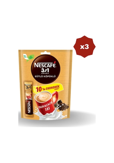 Nestle Nescafe 3n1 Sütlü Köpüklü Mp 10'lu - 3 Adet Diğer