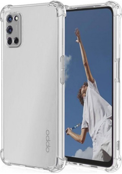 Oppo A92 Uyumlu Kapak Kamera Korumalı Antişok Airbag Köşe Korumalı Silikon Şeffaf Kılıf