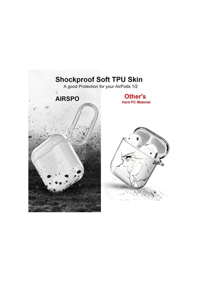 Apple Uyumlu AirPods 1. / 2. Nesil İle Kılıf Kristal Silikon Şeffaf Case Şeffaf