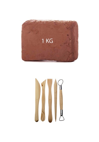 1 KG Kırmızı Kahverengi Seramik Hamuru Çömlek Kili