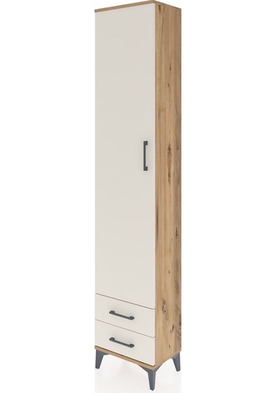 Arges Dolap 5 Raflı 2 Çekmeceli Tek Kapaklı 44x30x221 Çam-aytaşı Çam