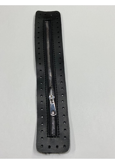 Karantuhafiye Derili Fermuar / Çanta Fermuarı / Kapak Fermuar 30 Cm Siyah Siyah
