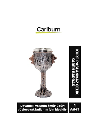 Özel Tasarım Dekoratif Şık Hediyelik Sevgili Arkadaş Kurt Paslanmaz Çelik Kadeh Bardak 19 7 Cm Çok Renkli